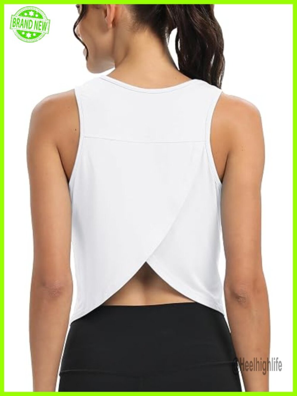 Mippo Cropped Open Back Sleeveless Tank Top Loose Fit Athletic Gym Yoga Shirts